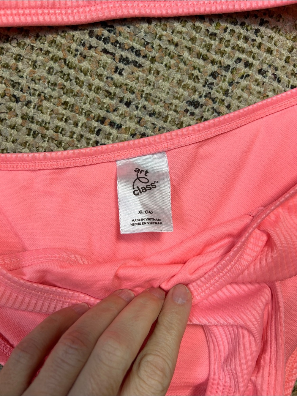 art class Coral Pink Ribbed Crop Bikini Set - Picture 5 of 5